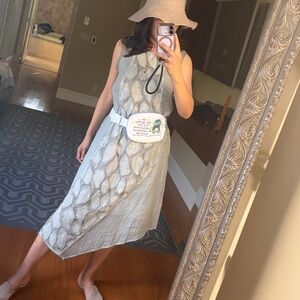 Anthropologie White Crossbody and waist Bag with Graphic Design